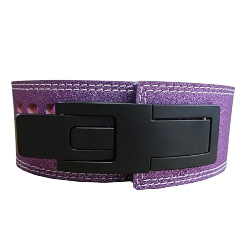 WJLYDM Rosa Glitzernder Gewichthebergürtel aus Rindsleder, Fitnessgürtel, Powerlifting, Bodybuilding, Taillenstütze, Damen, Taillenschutz, Rückenstütze(Purple,S (waist56-72cm)) von WJLYDM