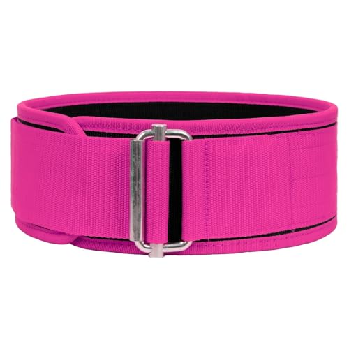 WJLYDM Schnellverschluss-Gewichthebergürtel, Verstellbarer Nylon-Trainingsgürtel for das Fitnessstudio for Männer und Frauen, Kreuzheben, Kniebeugen, Heben, Rückenstütze(Pink,M) von WJLYDM