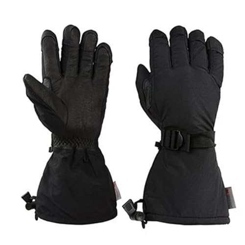 WJLYDM Skihandschuh Lange Winterhandschuhe, Skifäustlinge, Thinsulate, isoliert, Schnee, Arbeit, beheizter Handschuh, Thermo for Männer und Frauen(Black-Style 1,XXL) von WJLYDM