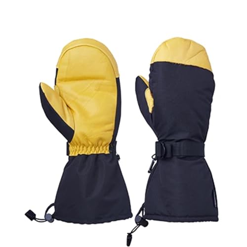 WJLYDM Skihandschuh Lange Winterhandschuhe, Skifäustlinge, Thinsulate, isoliert, Schnee, Arbeit, beheizter Handschuh, Thermo for Männer und Frauen(Yellow-Style 2,M) von WJLYDM