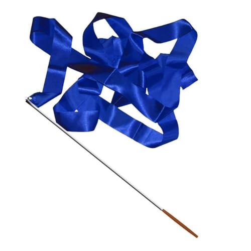 WJLYDM Tanzband 4M Bunte Turnbänder Tanzband Rhythmische Kunstgymnastik Ballett Streamer Twirling Rod Rainbow Stick Training FüR Rhythmische Sportgymnastik(Blue) von WJLYDM