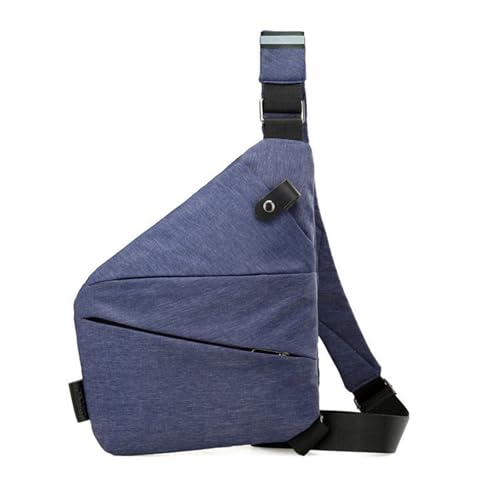 WJUHYGTF Anti Diebstahl Tasche, Umhängetasche, Schultertasche, Brusttasche, Diebstahlsichere Tasche, Anti-Diebstahl, Sicherheitstasche Reise Für Damen Und Herren,Blau,Right von WJUHYGTF