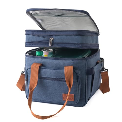 WJUHYGTF Kühltasche, Auslaufsicherer Lunch-Kühler, Isolierte Kühltasche 18L Lebensmittel Liefertaschen Tragbarer Speisenwärmer Für Lebensmittellieferungen,Blau von WJUHYGTF