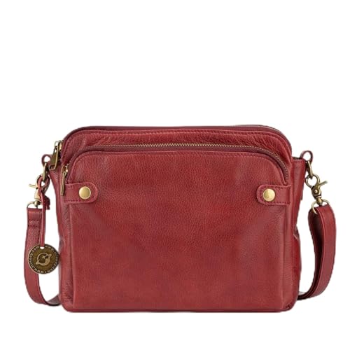 WJUHYGTF Off-Crossbody Umhängetaschen Und Clutches Aus Leder, Crossbody Damen Klein Handtasche Tasche Schultertasche Elegant Clutch Messenger,Rot von WJUHYGTF