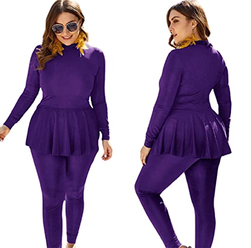 Neoprenanzug für Damen, Übergröße, 4XL-5XL, Neopren-Ärmel, Surfen, Tauchanzüge, Reißverschluss, Neoprenanzug, langärmelig, Einteiler, Ganzkörper-Neoprenanzug, Surfen, Schwimmen, Violett, 5XL Neoprenanzug für Damen, Übergröße, 4XL-5XL, Neopren-Ärmel, Surfen, Tauchanzüge, Reißverschluss, Neoprenanzug, langärmelig, Einteiler, Ganzkörper-Neoprenanzug, Surfen, Schwimmen, Violett, 5XL von WJYLM