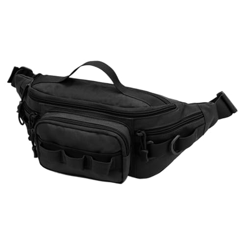 WJnflQN Aufbewahrungstasche für Angelzubehör, wasserdichte Brusttasche für Fliegenfischen, Angelausrüstung, Tasche mit verstellbarem Gürtel, für Damen und Herren, Schwarz , Refer to description, von WJnflQN