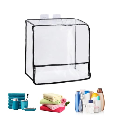 WJnflQN Badezimmer-Reise-Organizer, transparente Kulturtasche | Badezimmer-Aufbewahrungstasche - Wasserdichte, große Öffnung, transparentes und wandmontiertes Design, Mehrzweck-Hygiene-Reisetasche für von WJnflQN