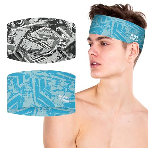 WK IEASON 2 Stück Sport Stirnband für Männer und Frauen, elastisches, breites Stirnband für Laufen, Radfahren, Yoga, dominieren Sie Ihren Wettbewerb - Performance Stretch & Feuchtigkeitstransport WK IEASON 2 Stück Sport Stirnband für Männer und Frauen, elastisches, breites Stirnband für Laufen, Radfahren, Yoga, dominieren Sie Ihren Wettbewerb - Performance Stretch & Feuchtigkeitstransport von WK IEASON