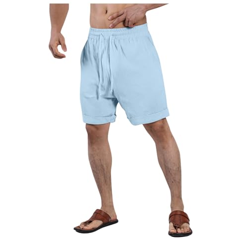 WKAYsIV Baggy Hosen Herren Hosen modern Sporthose Cargo Herren schweißabsorbierend, atmungsaktiv, große Tasche, Laufsport, Freizeithose Latex Shorts Herren Transparent(BU2,M) von WKAYsIV