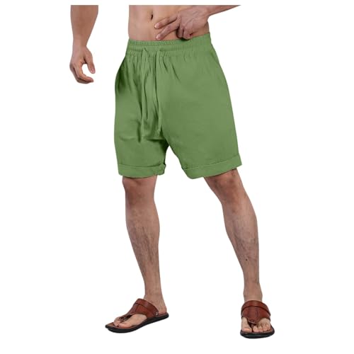 WKAYsIV Baggy Hosen Herren Hosen modern Sporthose Cargo Herren schweißabsorbierend, atmungsaktiv, große Tasche, Laufsport, Freizeithose Latex Shorts Herren Transparent(Grün,XXL) von WKAYsIV