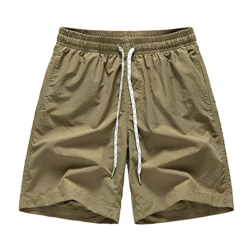 WKAYsIV Freizeithose Jogginghosen Herren Herren Sommer Shorts Set Herren Sommer Shorts Shorts Retro Sport Herren Shorts in Sporthose Herren(Khaki,4XL) von WKAYsIV