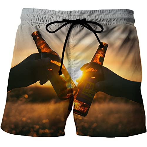 WKAYsIV Gym Jogginghose Herren Sommer Shorts Herren/Strandshorts Badeanzug Trainingshose(Gold,XL) von WKAYsIV