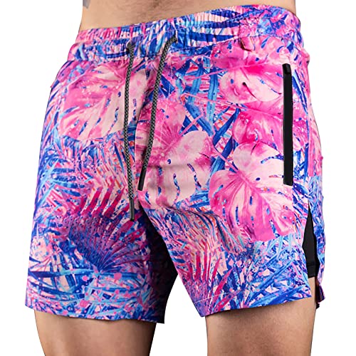 WKAYsIV Herren Baggy Hosen Herren Hose Schwarz Kurz Herren Herren Sommer Shorts Shorts Retro Sport Herren Shorts Schwarze Sicherheitshose(Rosa,M) von WKAYsIV