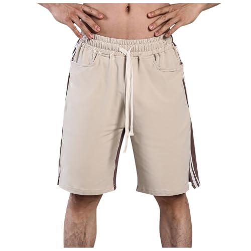 WKAYsIV Herren Cargohosen für Herren Hose Herren Shorts Nylon atmungsaktive Sport-Fitness-Shorts aus Farbiger Baumwolle für Herren Dicke Sporthose Herren(Kaffee,3XL) von WKAYsIV