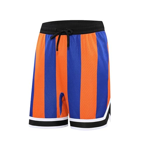 WKAYsIV Herren Dehnbare Cargohose Thermohose Kurz Herren Sportlich Locker Sommer EIS Seide Schnell Trocknend Lässig Beschnittene Hose Leinen Herren Hose Kurz(Orange,XXL) von WKAYsIV