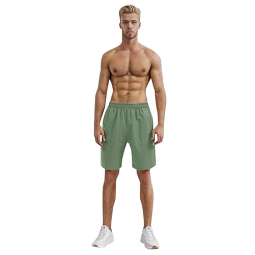 WKAYsIV Hose Boxen Taschen Farbe Lose Casual Hosen Solide Shorts Gerade Gestickte Sommer Männer Kordelzug männer Casual Shorts Cargohose Herren (Grün 4XL) von WKAYsIV