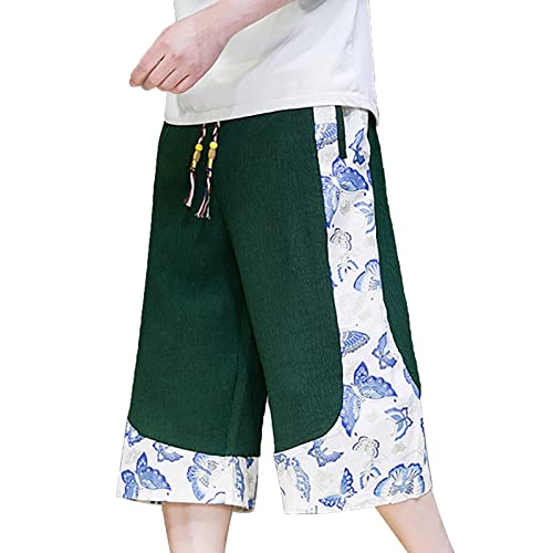 WKAYsIV Jogginganzug Herren Baggy Hosen Herren Hosen Cargo Kurz Sieben Hosen Sommer Freizeithose Atmungsaktive Herrenhose Trainingshose Von(Grün,5XL) von WKAYsIV