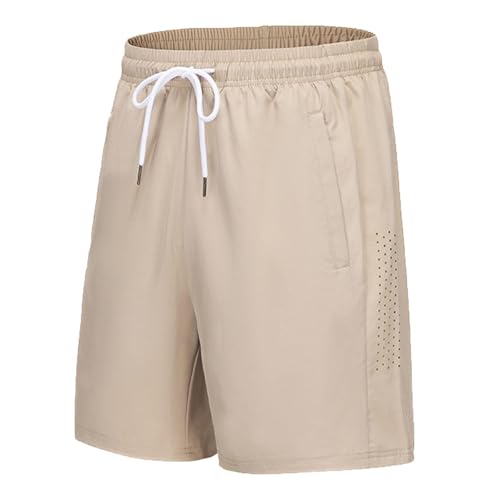 WKAYsIV Jogginghose Baumwolle Herren KShorts Herren Stretch Einfarbige Sommersport-Shorts Hose Herren L(Khaki,3XL) von WKAYsIV