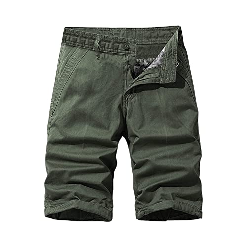 WKAYsIV Lange Hosen Herren Cargo Shorts Shorts Vintage Sports Herren Shorts Herren Hose Mode(Grün 31) von WKAYsIV