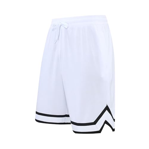 WKAYsIV Outdoor Hosen für Herren High Street Einfarbig Basketball Sport Cropped Hosen Hawaii Hose(Weiß,XXL) von WKAYsIV