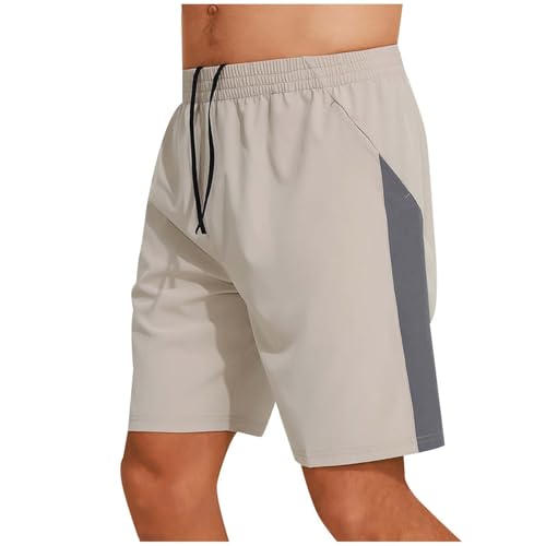 WKAYsIV bunt Cargo Stretch Hose Herren Sportkleidung Jungen Sport-Shorts für Herren mit Taschen, für Lauftraining, Fitnessstudio, Training, Freizeitshorts(Khaki,L) von WKAYsIV