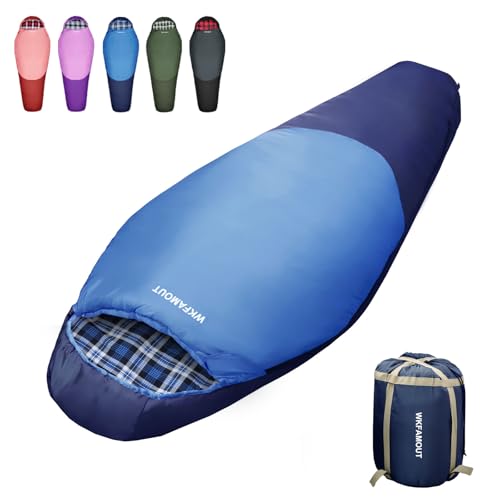 WKFAMOUT Mumienschlafsack Outdoor Schlafsack Flanell 3-4 Jahreszeiten Tragbar Winter Sommer Maschinenwaschbarer Schlafsäcke für Erwachsene Kinder Camping Reisen 170x70CM Blau WKFAMOUT Mumienschlafsack Outdoor Schlafsack Flanell 3-4 Jahreszeiten Tragbar Winter Sommer Maschinenwaschbarer Schlafsäcke für Erwachsene Kinder Camping Reisen 170x70CM Blau von WKFAMOUT