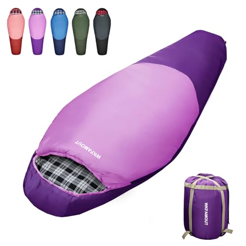 WKFAMOUT Mumienschlafsack Outdoor Schlafsack Flanell 3-4 Jahreszeiten Tragbar Winter Sommer Maschinenwaschbarer Schlafsäcke für Erwachsene Kinder Camping Reisen 220x90CM Lila WKFAMOUT Mumienschlafsack Outdoor Schlafsack Flanell 3-4 Jahreszeiten Tragbar Winter Sommer Maschinenwaschbarer Schlafsäcke für Erwachsene Kinder Camping Reisen 220x90CM Lila von WKFAMOUT