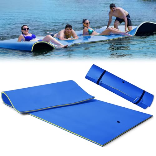 WKXTECZT Wasserhängematte, Wasserliege, Schwimmmatte Schwimmfloß, Schwimmender Teppich, Schwimmende Wasser Bett Schwimminsel,Blau,180X55X3.3cm von WKXTECZT