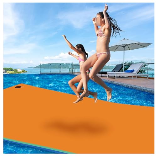 WKXTECZT Wasserhängematte, Wasserliege 50-400Kg Tragkraft, Schwimmmatte Schwimmfloß, Schwimmender Teppich, Schwimmende Wasser Bett Schwimminsel,Orange,150X55X3.3cm von WKXTECZT