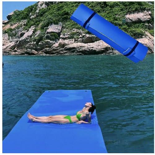 WKXTECZT Wasserhängematte, Wasserliege Schwimmmatte Schwimmfloß, Schwimmender Teppich, Schwimmende Wasser Bett Schwimminsel,Blau,2.7mx1.3mx3.3cm von WKXTECZT