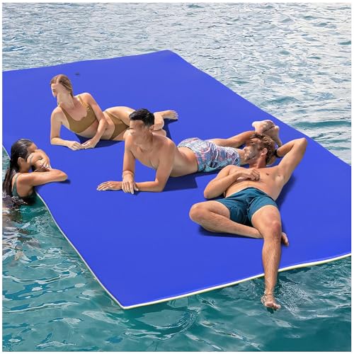 WKXTECZT Wasserschwimmmatte Für Den See Schwimmendes Schaumstoff-Wasserpad, 3-Lagiger Reißfester XPE-Schaumstoff-Poolschwimmer Für Partys,Blau,180X120X3.3cm von WKXTECZT