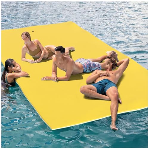 WKXTECZT Wasserschwimmmatte Für Den See Schwimmendes Schaumstoff-Wasserpad, 3-Lagiger Reißfester XPE-Schaumstoff-Poolschwimmer Für Partys,Gelb,130X60X3.3cm von WKXTECZT
