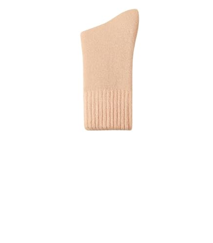 Chaussette Hiver Herbst- Und Winter Der Frauen, Die Dicke Plüsch -Terry -Socken Warme Schlafende Damen Lange Socken-Leichte Orange-One Size35-40 von WLDMI