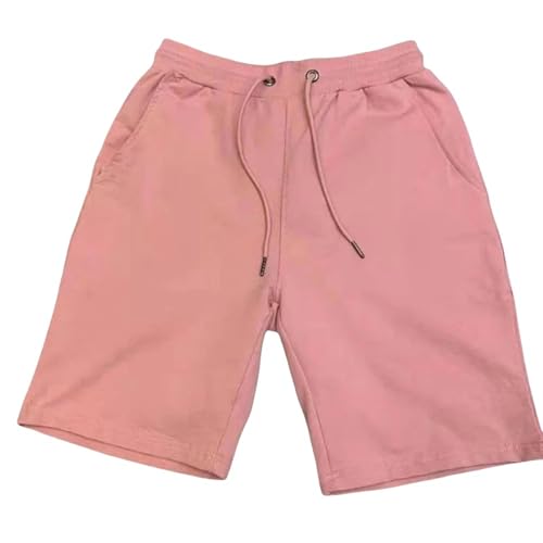 Herren Shorts Sommer Weicher Männer: Draw String Taille Black White Yellow Pink Casual Shorts 4XL 5Xl-Rosa-3Xl von WLDMI