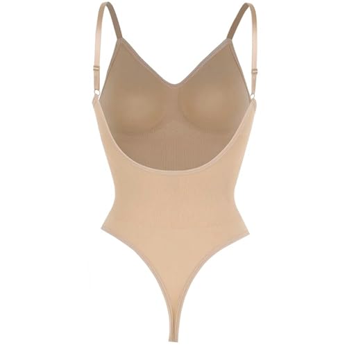 WLDMI Bauchweg Bodysuit Strumpfhosen Body Shapers String Shapewear Bauchkontrollkorsett U-Förmige Rückenfreie Body Shapewear-Nackt-XL von WLDMI