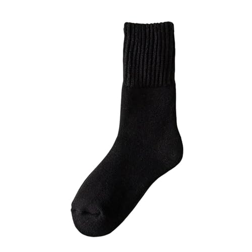 WLDMI Chaussette Hiver 5Pc Men's Thick Socks Plus Velvet Thick Long Tube Home Sleeping Floor Socks Super Thick Terry Socks-Schwarz-Eine Größe von WLDMI