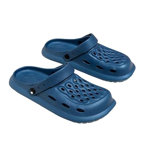 WLDMI Clogs Sommer Sandalen Einfarbige Loch Schuhe Männer Strand Hausschuhe Frauen Flache Garten Sandalen Männer Hausschuhe-Blau-37 von WLDMI