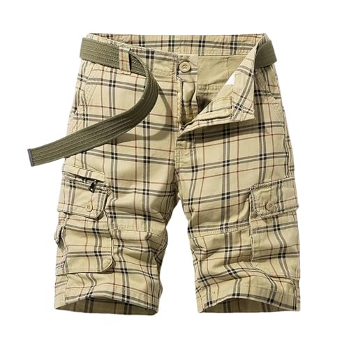 WLDMI Herren Shorts Frühlings -Männer Overalls Shorts Kleidung Sommer Lässige Reithose Strandhosen Overalls Shorts Herren-Khaki-33 von WLDMI