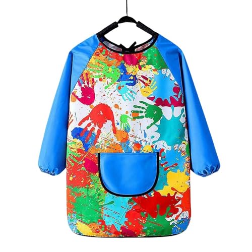 WLDMI Malkittel Kindermalerei Smocks, Mittlere Und Große Kindermalereischürzen, Kindergartenbabys Essen Schürzen-B-XL (Höhe130-160) von WLDMI