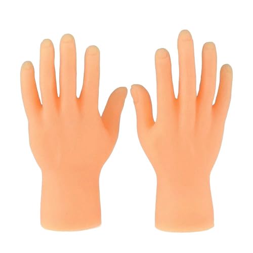WLDMI Prank Roman Lustiger Mini Hand Kreativer Finger Fingerspitzen Spielzeugkatze Massage Haustier Weiches Silikon Kleine Hand-Ein Paar Handschuhe von WLDMI