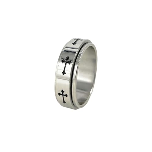 WLDMI Verstellbarer Ring Wortmuster Drehbarer Dekompressionsring Aus Edelstahl, Modeschmuck-W-6 von WLDMI