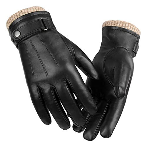 Echte Schaffell Leder Handschuhe für Männer, Winter Warme Touchscreen Texting Kaschmir gefütterte Fahr Motorrad Business Handschuhe,Schwarz,XL Echte Schaffell Leder Handschuhe für Männer, Winter Warme Touchscreen Texting Kaschmir gefütterte Fahr Motorrad Business Handschuhe,Schwarz,XL von WLDOCA