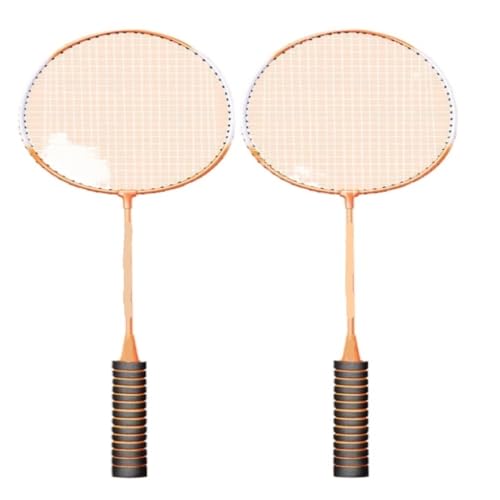 Graphit Badmintonschläger Badminton-Set for Erwachsene, Herren Und Damen, Offensiv Und Ausdauernd, Einzelschlag-Ausdauertraining for Einsteiger Leichter Badmintonschläger(Orange) von WLFKL