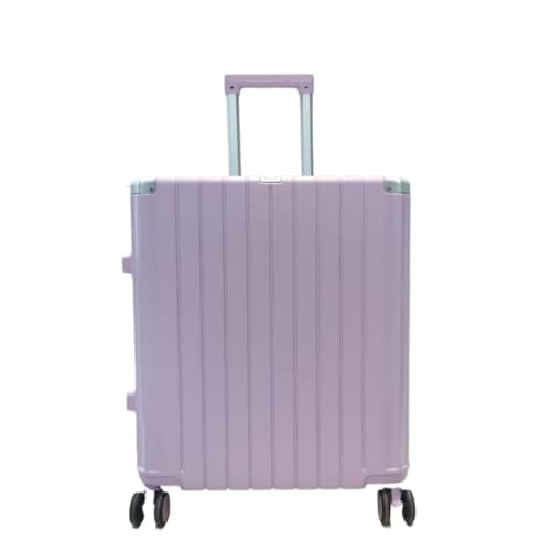 Koffer Koffer Silent Universal Wheel Trolley Case Unisex Koffer Multifunktionaler Aluminiumrahmen Passwortbox Groß Hartschalenkoffer(Purple,22in) von WLFKL