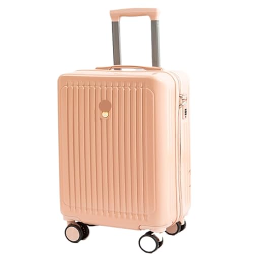 WLFKL Koffer 20-Zoll-Trolley-Koffer, Kratzfest, Verschleißfest, Robust Und Langlebig, Verdickter Lederkoffer Hartschalenkoffer(Pink,26IN) von WLFKL