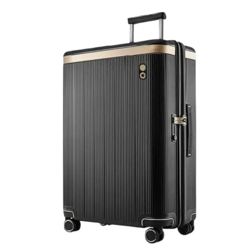 WLFKL Koffer Breiter Trolley-Koffer, Damen-Universalrad, Kleiner, Leichter Boarding-Koffer, 24-Zoll-Passwort-Koffer Hartschalenkoffer(Noir,28in) von WLFKL