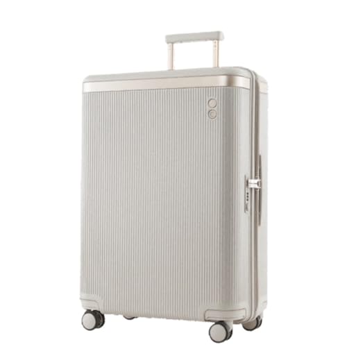 WLFKL Koffer Breiter Trolley-Koffer, Damen-Universalrad, Kleiner, Leichter Boarding-Koffer, 24-Zoll-Passwort-Koffer Hartschalenkoffer(White,28in) von WLFKL