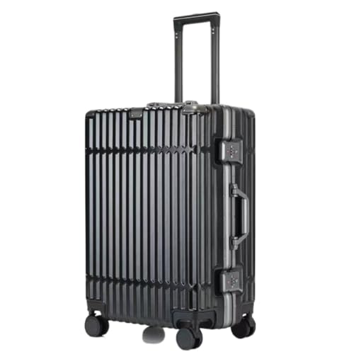 WLFKL Koffer Gepäck 28-Zoll-Universalrad-Trolley-Koffer, Herren- Und Damenkoffer, Passwort-Schnallenschloss-Koffer Hartschalenkoffer(Black,20in) von WLFKL