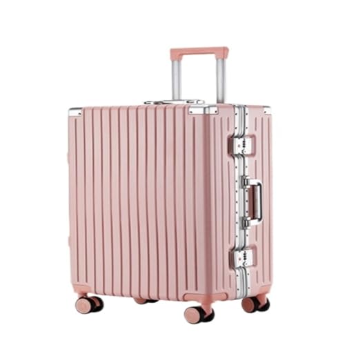 WLFKL Koffer Koffer Koffer for Männliche Und Weibliche Studenten, Neue, Leise, Starke Und Langlebige Passwort-Pull-Box Mit Aluminiumrahmen Hartschalenkoffer(Pink,26in) von WLFKL