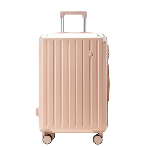 WLFKL Koffer Neuer Hartschalenkoffer mit Aluminiumrahmen, 20-Zoll-Boarding-Koffer, Lang- und Kurzstrecken-Trolley Hartschalenkoffer(Pink,24in) von WLFKL